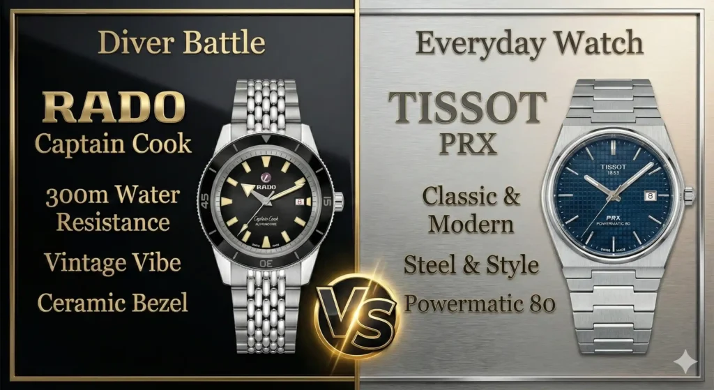 Rado Captain Cook vs Tissot Seastar comparison