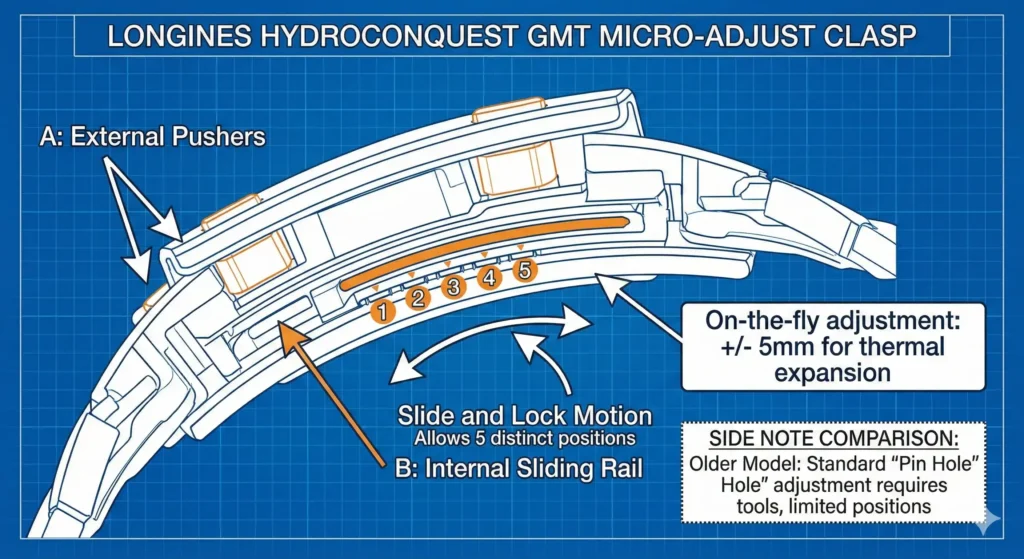 Longines Micro-Adjust Clasp Mechanism